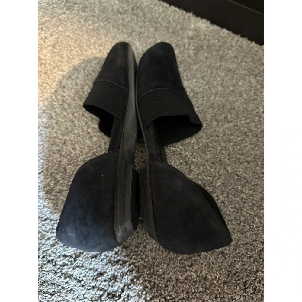 Eileen Fisher Women's Black D'Orsay Flats Suede Mesh Pointed Toe Black Size 7